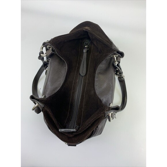 Tosca Blu Brown Leather Purse Double Handle Shoulder Handbag Suede Zip - Picture 7 of 16